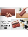 Women's Purse Genuine Leather Small Clutch Daily Brown Wallet